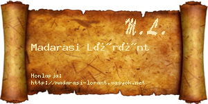 Madarasi Lóránt névjegykártya