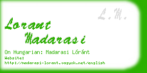lorant madarasi business card