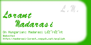 lorant madarasi business card